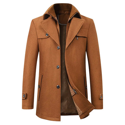 Connor | Men's Mid-Length Wool Pea Coat