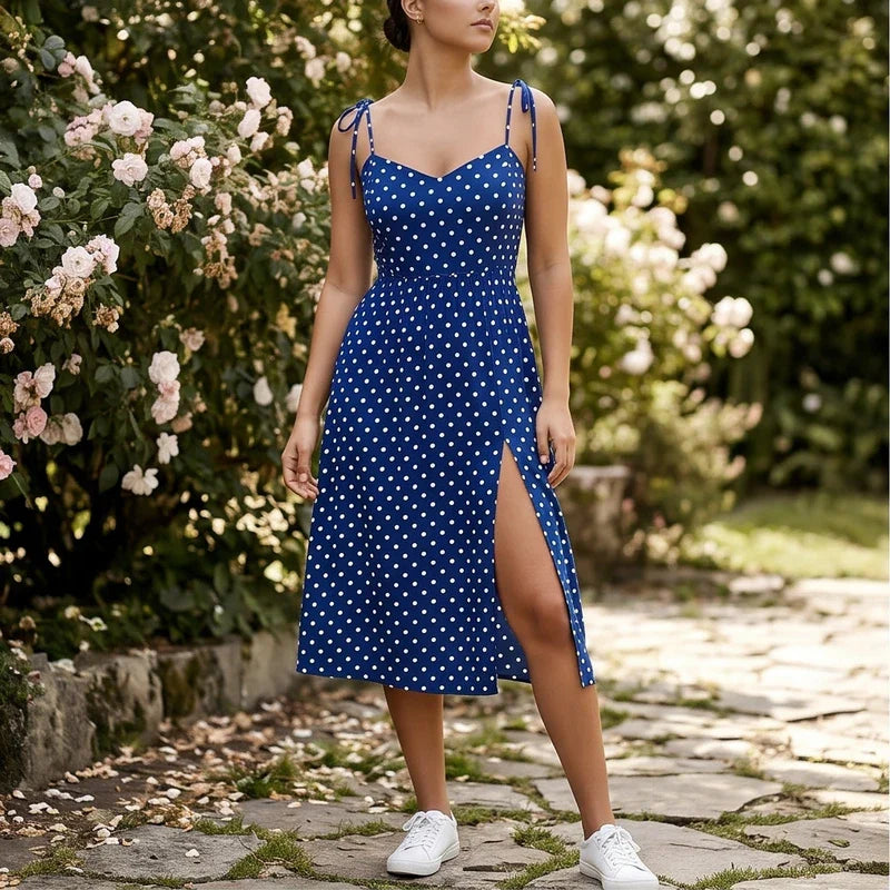 Cortez | Retro Polka Dot Midi Summer Dress