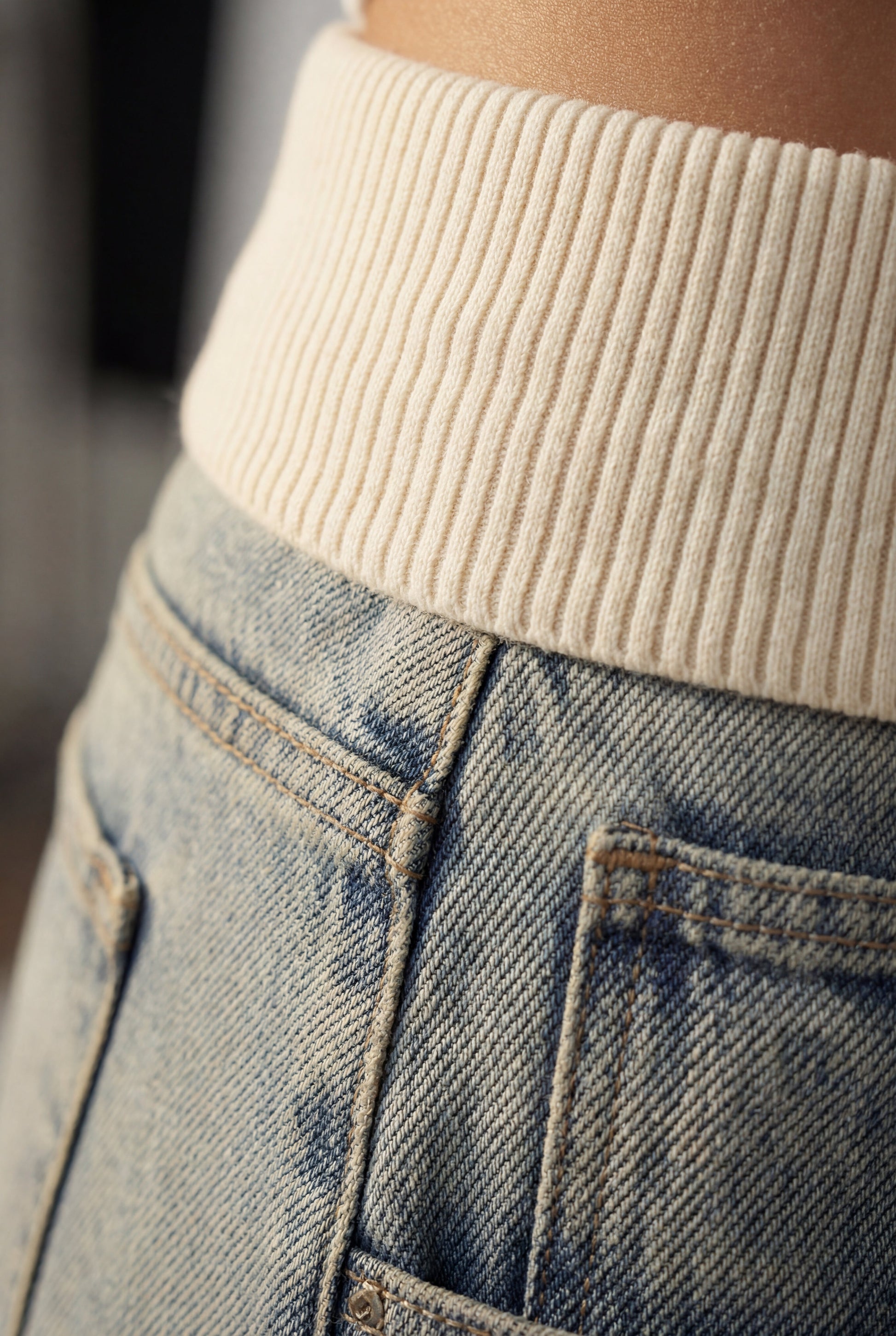 Juniper | Light Wash Baggy Wide Leg Jeans with Elastic Waistband