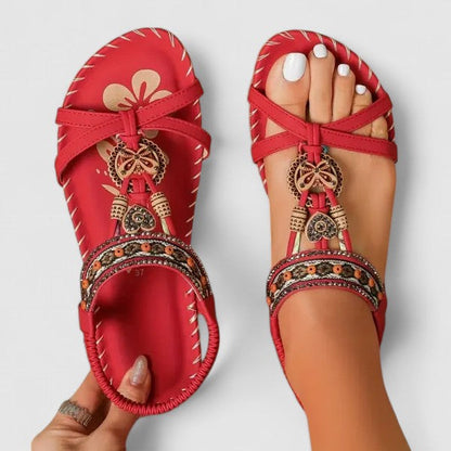 Cadence | Beaded Bohemian Charm Flat Comfort Toe Sandals