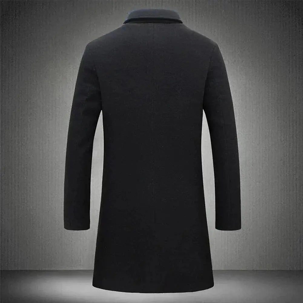 Edison | Men's Slim-Fit Notch Lapel Long Overcoat