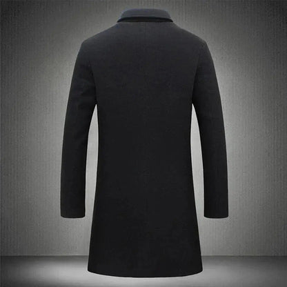 Edison | Men's Slim-Fit Notch Lapel Long Overcoat