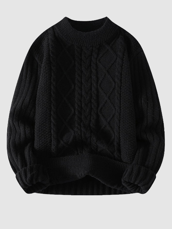 Edmund | Men's Cable Knit Crew Neck Jumper