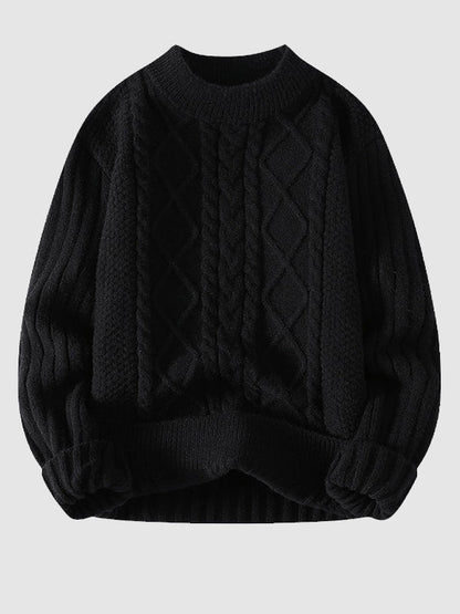 Edmund | Men's Cable Knit Crew Neck Jumper