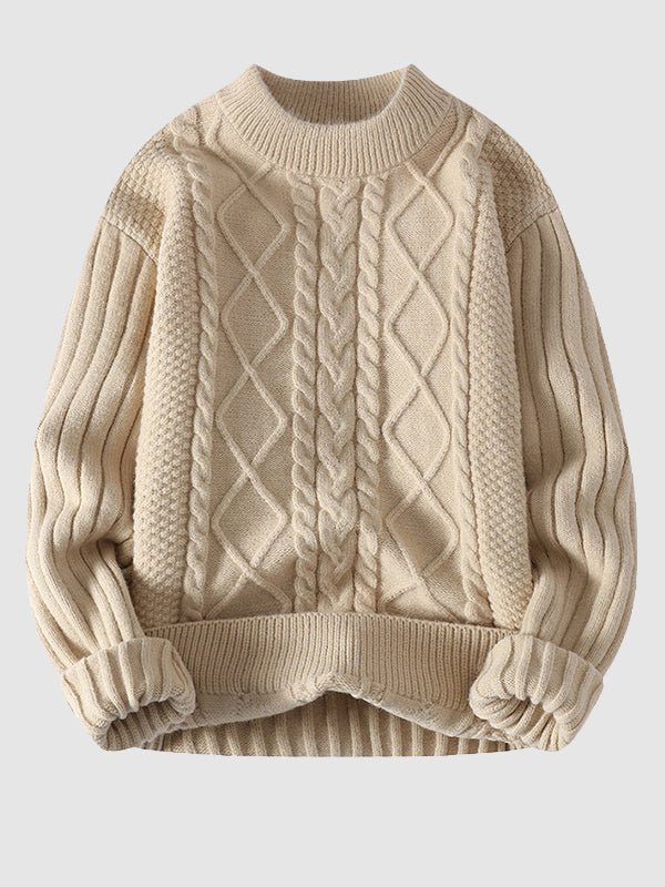 Edmund | Men's Cable Knit Crew Neck Jumper