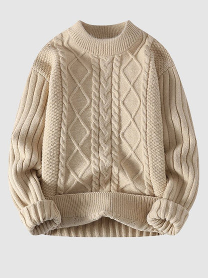 Edmund | Men's Cable Knit Crew Neck Jumper