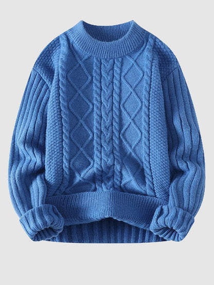 Edmund | Men's Cable Knit Crew Neck Jumper