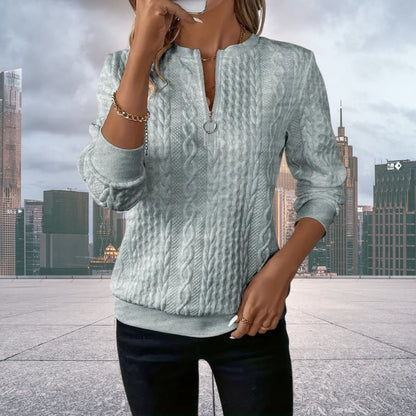 Emily | Women's Cable Knit Zip Up Jumper