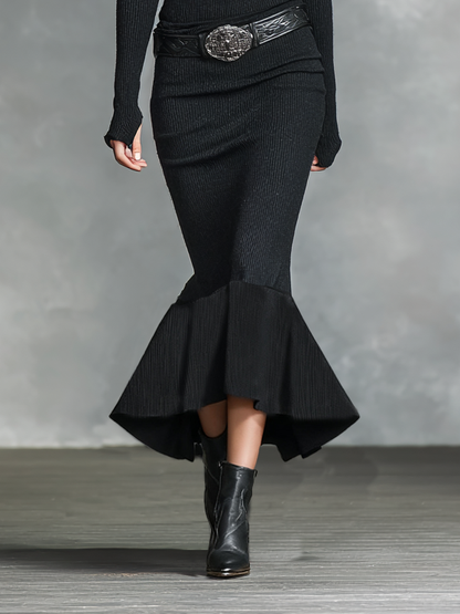 Women's V-Neck Slim Fit Knit Maxi Dress