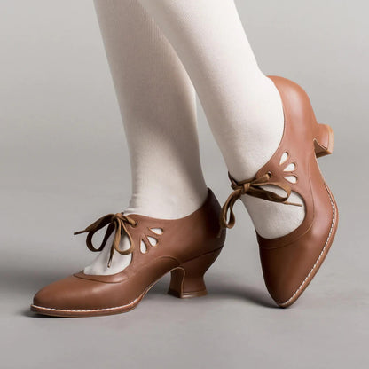 Morgan | Lace-Up Retro-Style Vintage Mary Jane Heels
