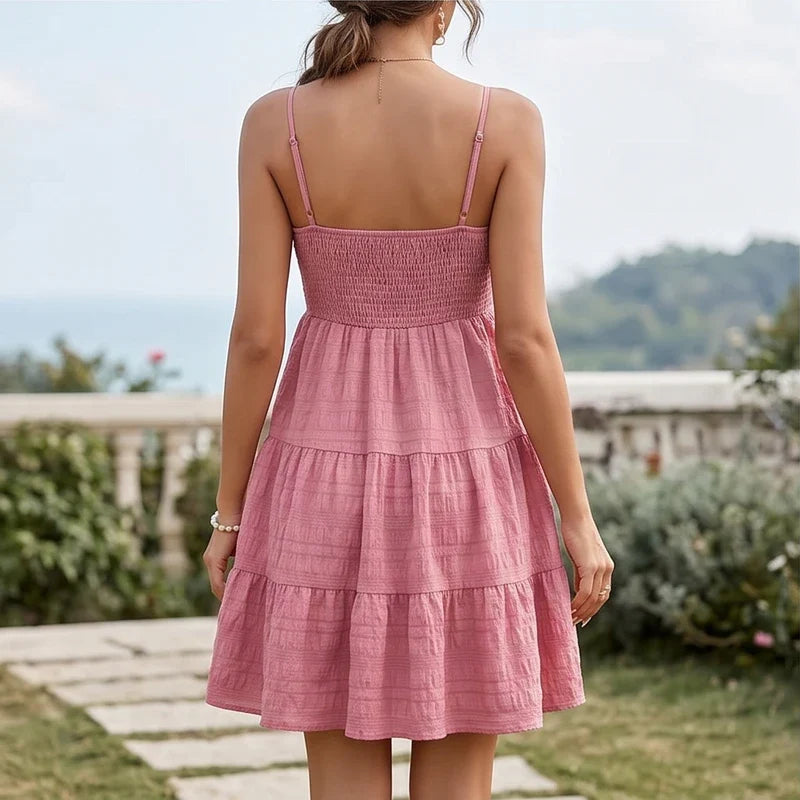 Juniper | Smocked Bust Tiered Mini Spring Dress