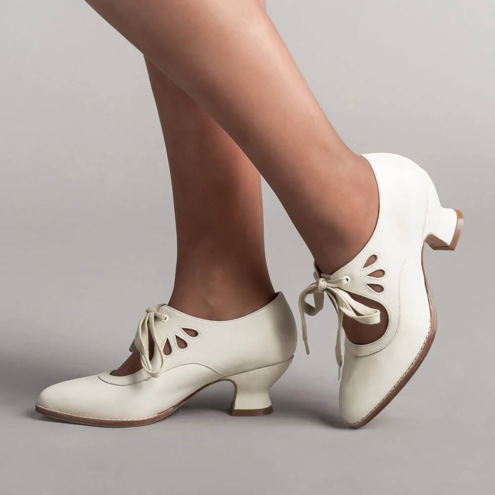 Morgan | Lace-Up Retro-Style Vintage Mary Jane Heels