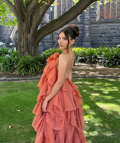Bel | Elegant Tiered Ruffle Sleeveless Summer Maxi Dress