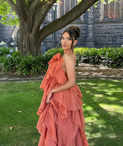 Bel | Elegant Tiered Ruffle Sleeveless Summer Maxi Dress
