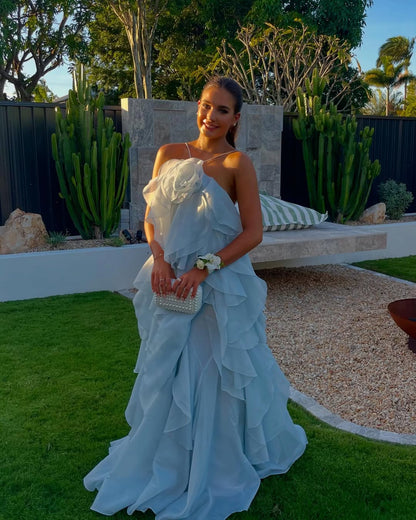 Bel | Elegant Tiered Ruffle Sleeveless Summer Maxi Dress