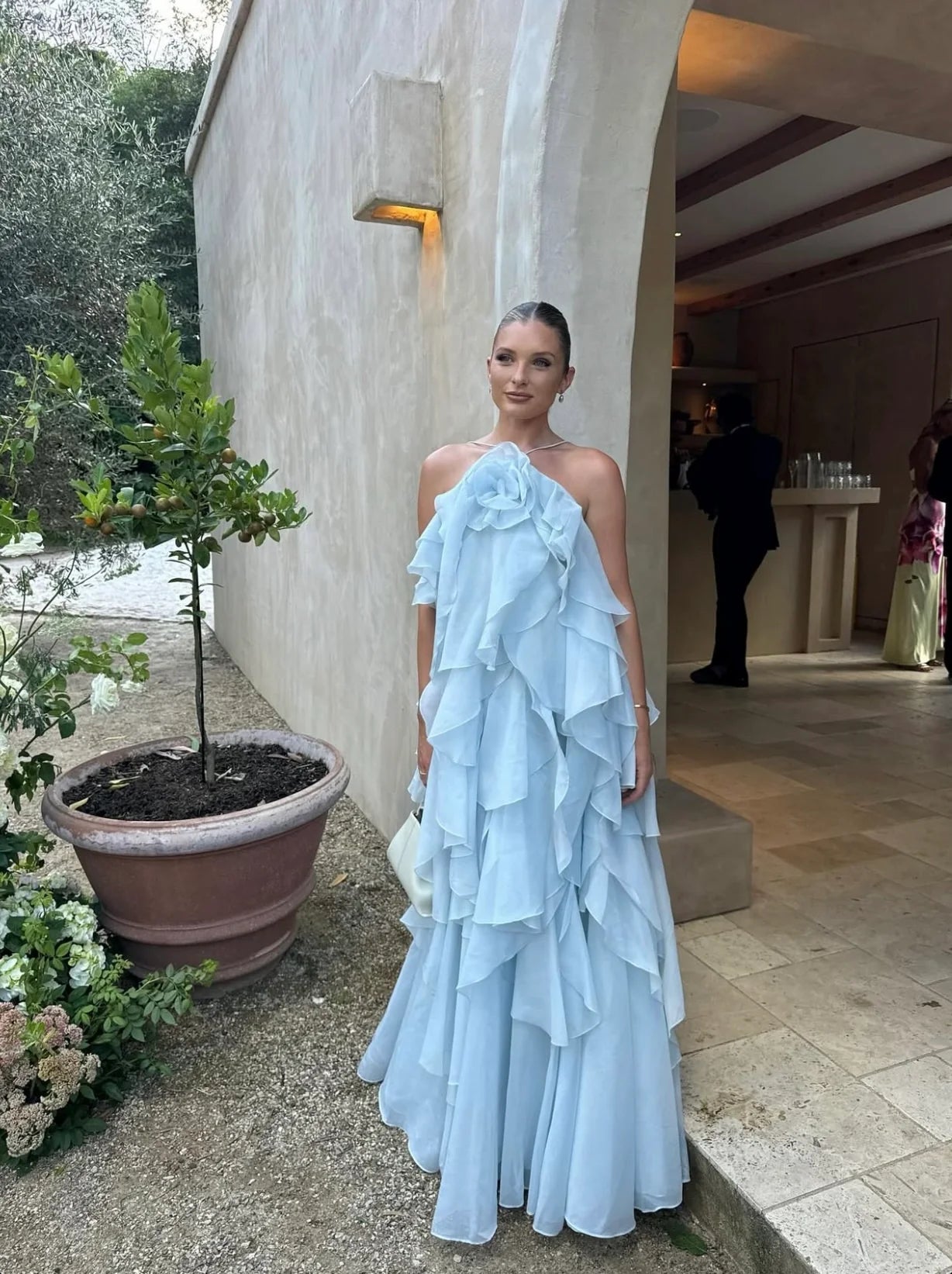 Bel | Elegant Tiered Ruffle Sleeveless Summer Maxi Dress