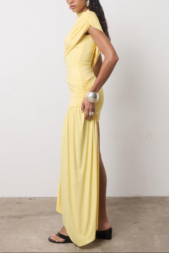 Jen |  Ruched Bodycon Draped Mini Cocktail Dress