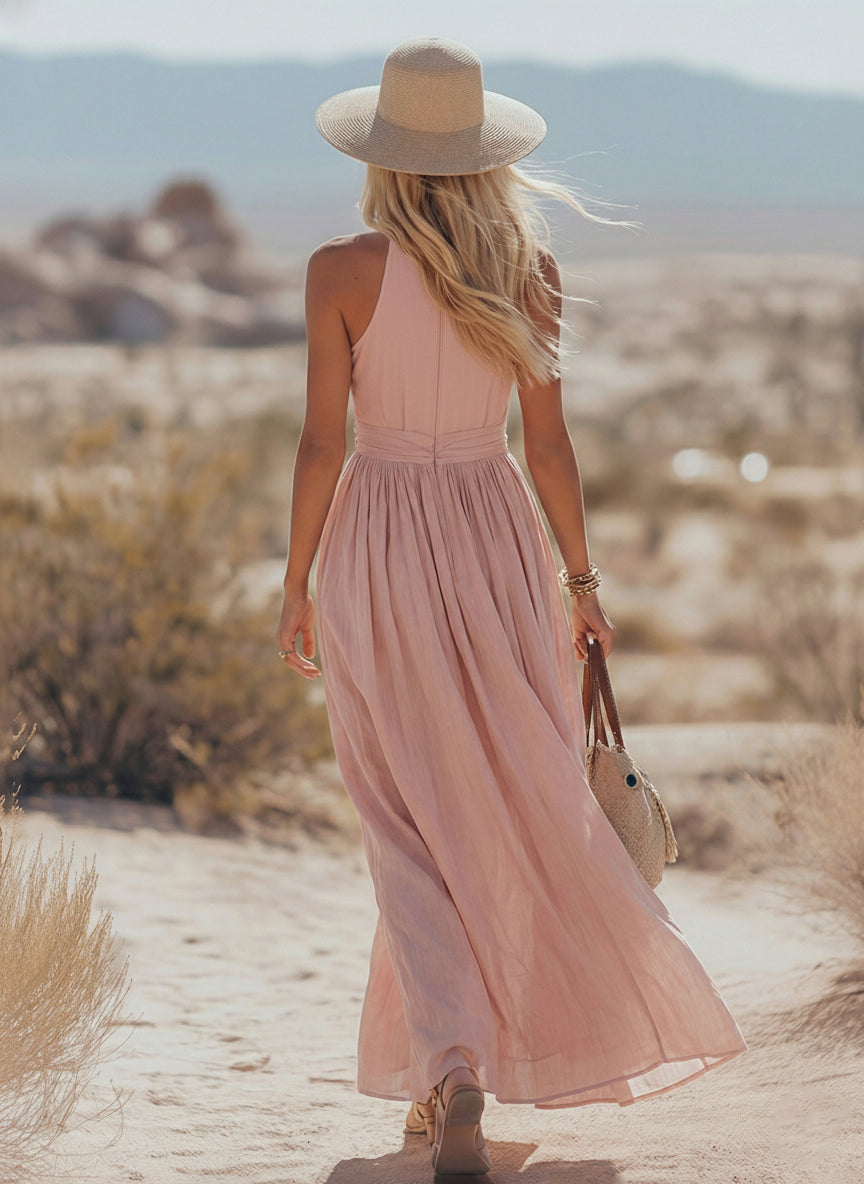 Oasis | Sleeveless Linen Spring Beach Maxi Sundress