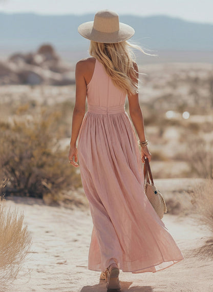 Oasis | Sleeveless Linen Spring Beach Maxi Sundress
