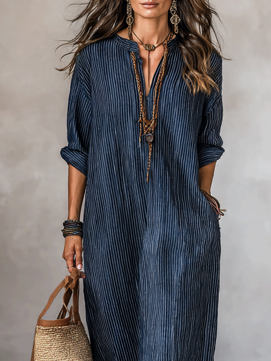 Indigo | Loose Fit Boho Spring Maxi Dress