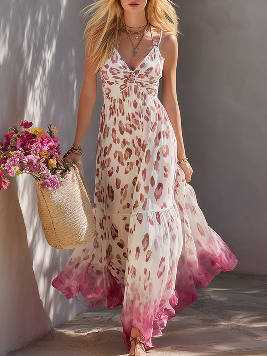 Ghost | Leopard Print Chiffon Spring Wedding Guest Maxi Dress