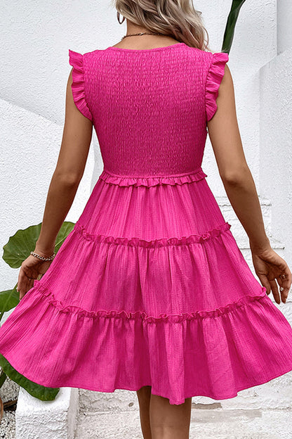 Rosa | Solid V-Neck Sleeveless Midi Summer Dress