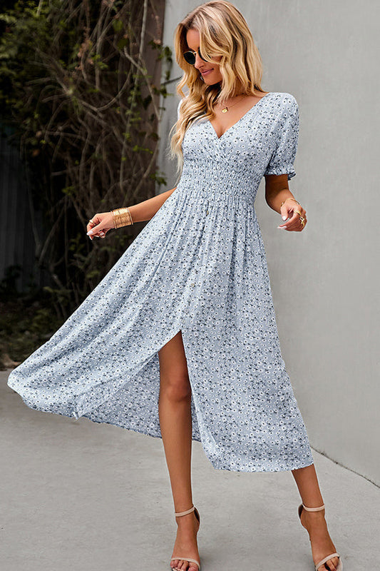 Paloma | Floral Print Smocked Chest Maxi Spring Dress