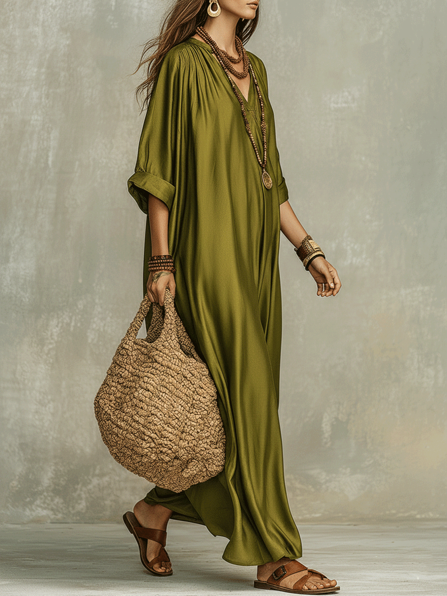 Olive | Relaxed Boho Beach Spring Maxi Dress