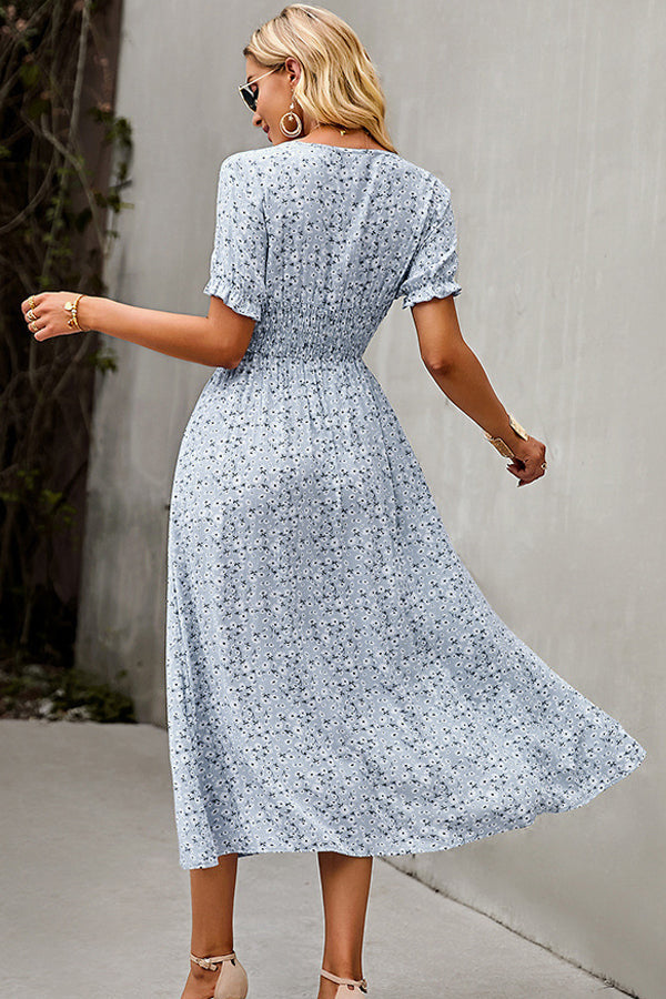 Paloma | Floral Print Smocked Chest Maxi Summer Dress