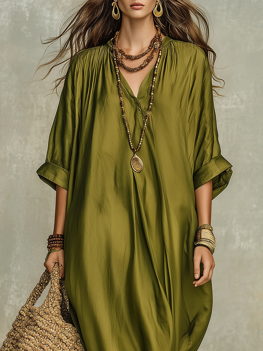 Olive | Relaxed Boho Beach Spring Maxi Dress
