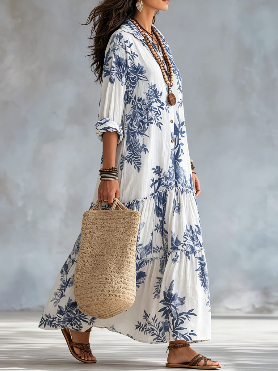 Floy | Floral Boho Spring Wedding Guest Maxi Dress