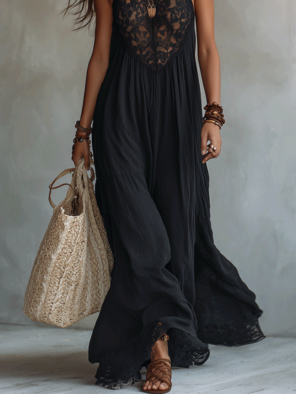 Soft Drape Boho Statement Beach Maxi Dress