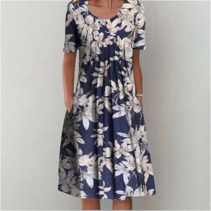 Fleur | Floral Print Summer Vacation Midi Sundress