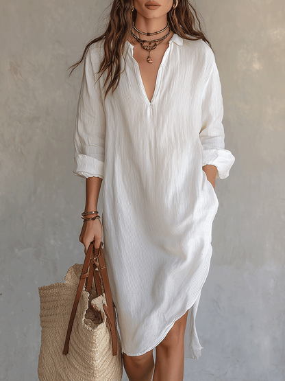 Nomad | White Boho Beach Spring Midi Dress