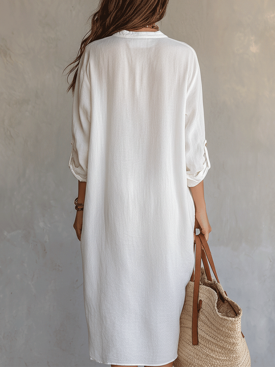 Nomad | White Boho Beach Spring Midi Dress