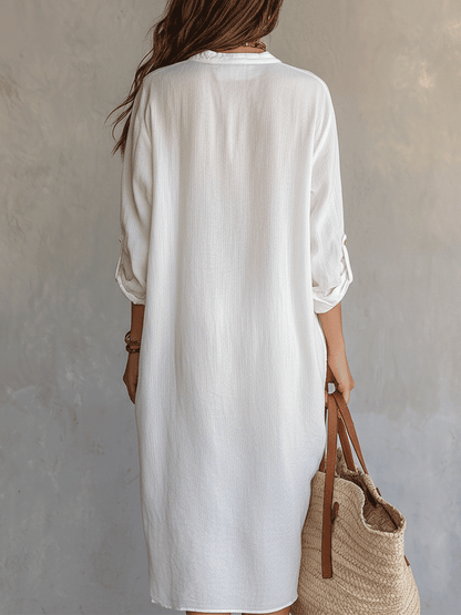 Nomad | White Boho Beach Spring Midi Dress