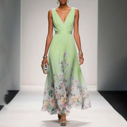 Cindy | Elegant Flowy Floral Summer Wedding Guest Maxi Dress