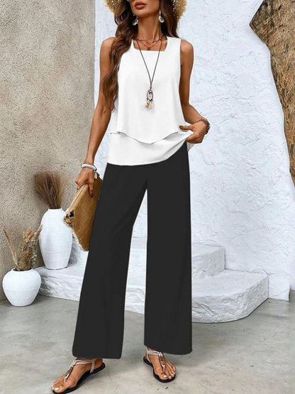 Averie | Matching Layered Wide Leg Two-Piece Summer Set