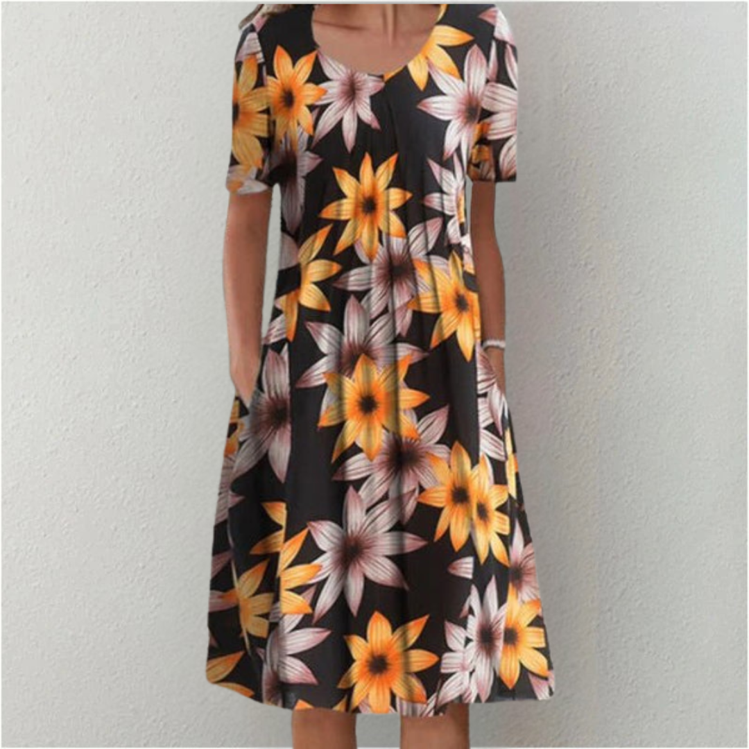 Fleur | Floral Print Summer Vacation Midi Sundress