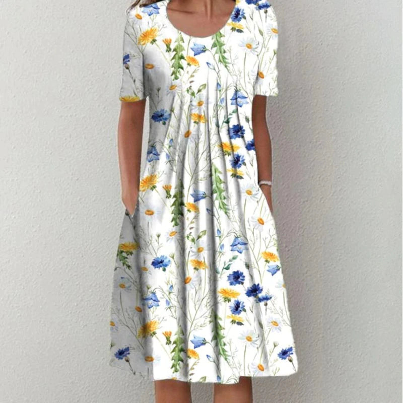 Fleur | Floral Print Summer Vacation Midi Sundress