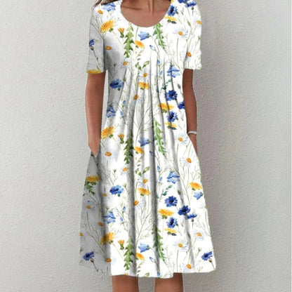 Fleur | Floral Print Summer Vacation Midi Sundress