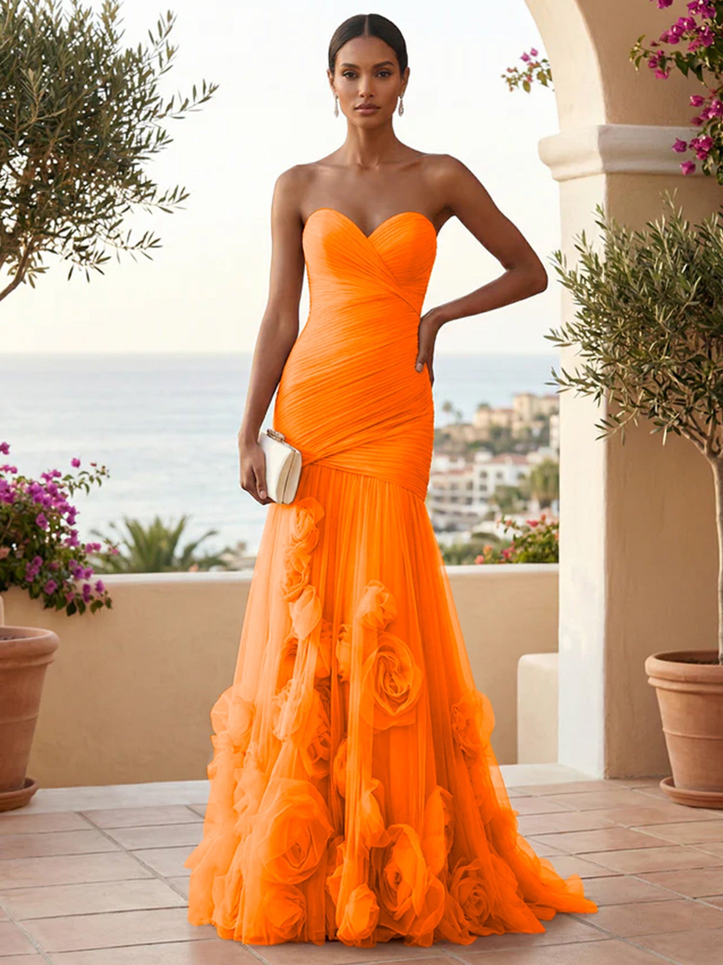 Eden | One Shoulder Floral Tulle Mermaid Bridesmaid Dress