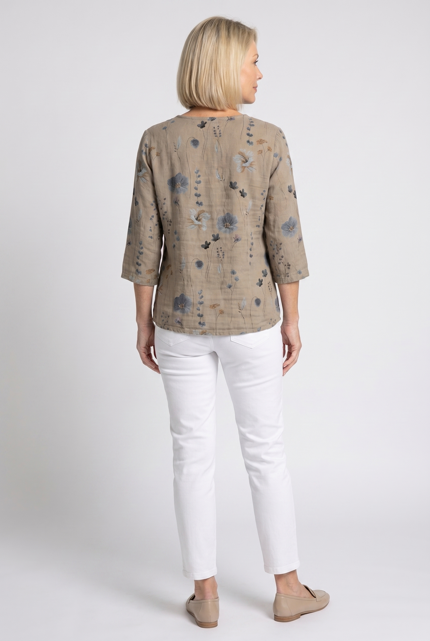 Bri |  V-neck Button Up Chiffon Casual Summer Blouse