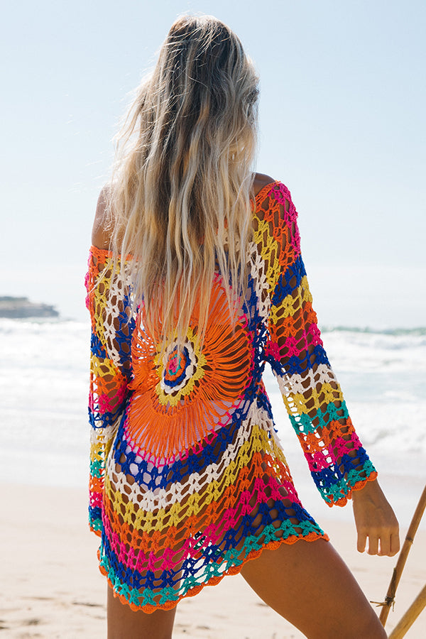Colorful Print Sun Protection Swimsuit Cover Up