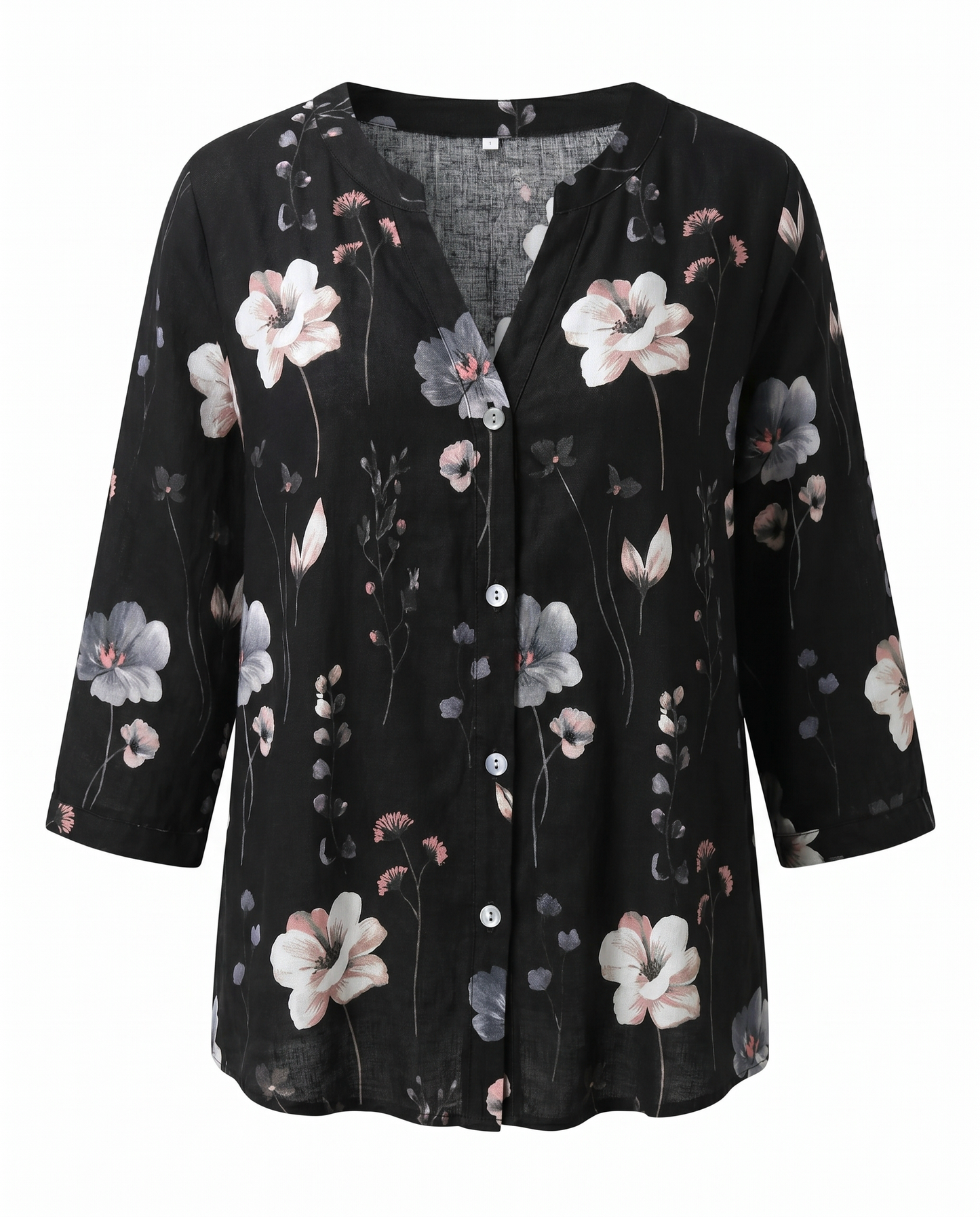 Bri |  V-neck Button Up Chiffon Casual Summer Blouse