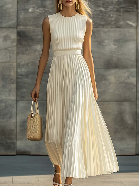 Cream | Chiffon Pleated Hem Spring Wedding Guest Maxi Dress