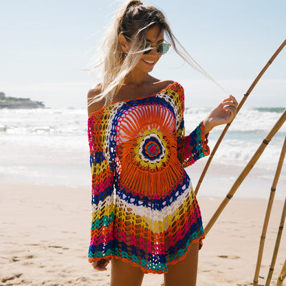 Colorful Print Sun Protection Swimsuit Cover Up