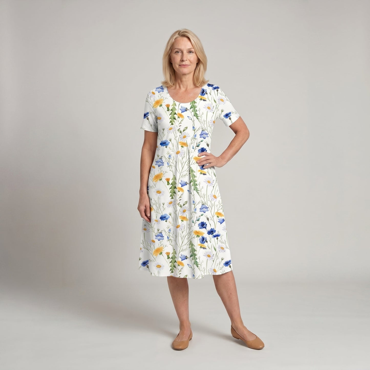 Fleur | Floral Print Summer Vacation Midi Sundress