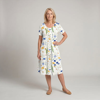 Fleur | Floral Print Summer Vacation Midi Sundress