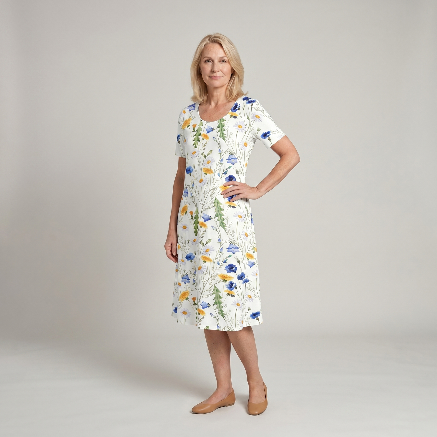 Fleur | Floral Print Summer Vacation Midi Sundress